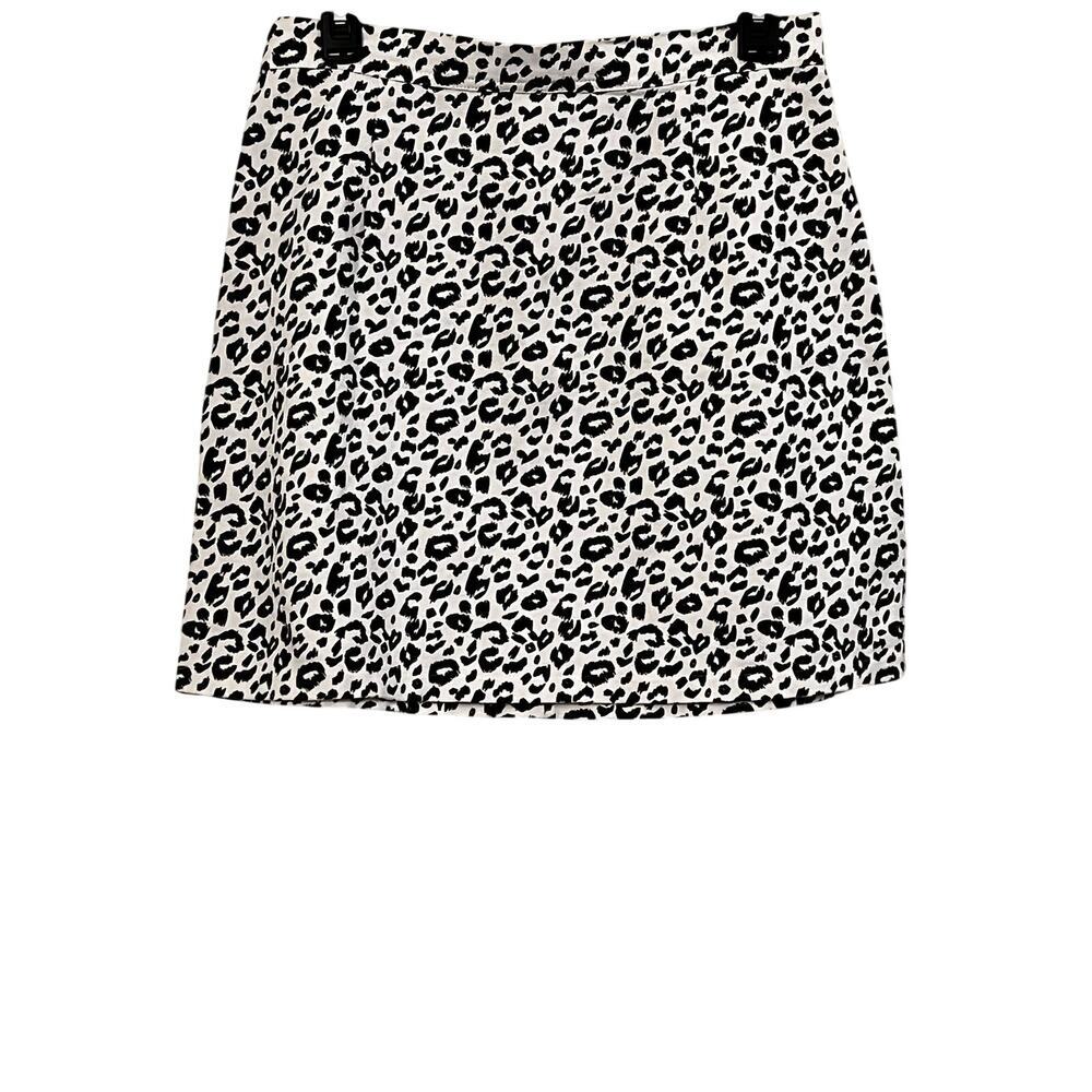 Sugar lips black and cream  cheetah mini skirt 100% cotton womens Medium